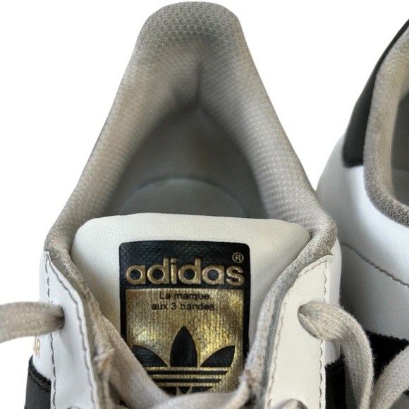 Adidas Originals Superstar Sneakers Size 7 White Leather Signature Shell Toe - Picture 10 of 12